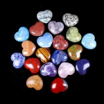 wholesale natural crystal heart polished mixed color stone quartz crystals Healing stone