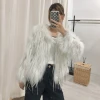 Wholesale Real Raccoon Fur Coat Women Genuine Fur Jacket With Sequins Lady Fur Outerwear