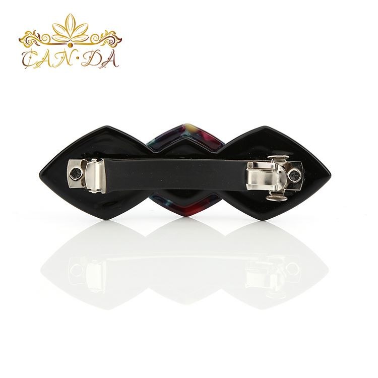 Wholesale Retro Hair Accessories Acetate Square Acrylic French Barrettes bow hair clip