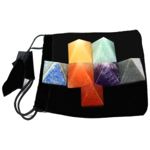 Wholesale Semi-Precious Stone Crafts 7 Chakra Reiki Crystal Quartz Pyramids