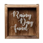 Wholesale Storage Box Wooden Money Saving Box Rustic Finished Wood Piggy Bank Gift For Kids