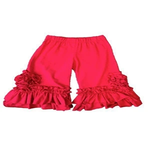 Wholesale Top quality knit ruffle Flower shorts for girl Fancy design ruffle leggings