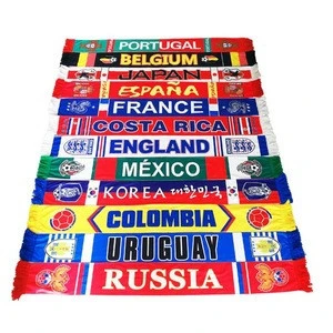 Wholesale winter hot fashion knitted scarf bed scarves and runners cheap wholesale knit world cup football fans club scarf