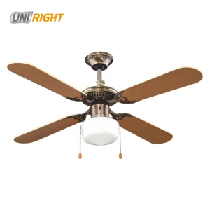 Whosale 4 wood blades decorative ceiling fan with 100% cooper motor