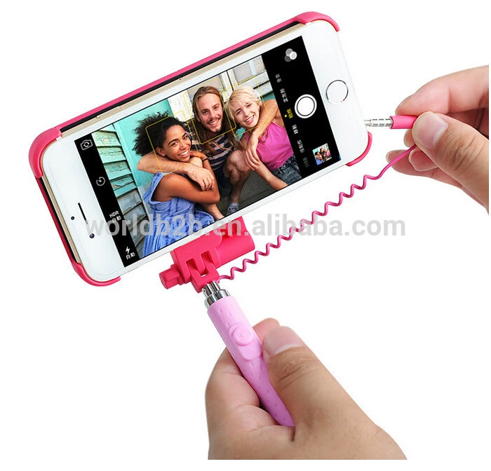 wired selfie stick case cover monopod phone shell case for iphone 6/6s