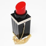 Women Acrylic Lipstick Shape Evening Bag Purses Clutch Banquet Handbag
