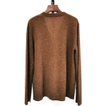 Womens Casual Long Sleeve Wide Loose Knit Sweater wool and yak Sweater V neck knitted cardigan