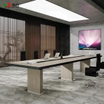 wooden office boardroom meeting conference table