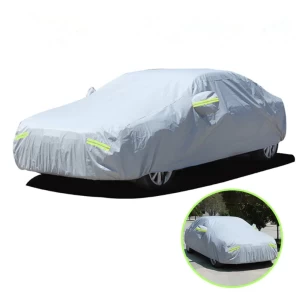 Woqi outdoor waterproof car covers 6 layers coated silver fast flood PEVA universal car covers for most sedan and SUV