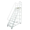 Workplace Climbing Safe Rolling Heavy Duty Steel 10 Steps Platform Ladder