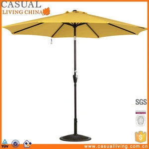 Yellow promotion vent travel market umbrella with crank and push titl,3M