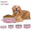 YOSHI Wholesale round cat basin double vacuum custom dog food stainless steel dog bowl