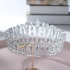 zircon Queen wedding tiaras and bridal diamond crown alloy bridal headpiece white crystal round princess crown tiara dridal