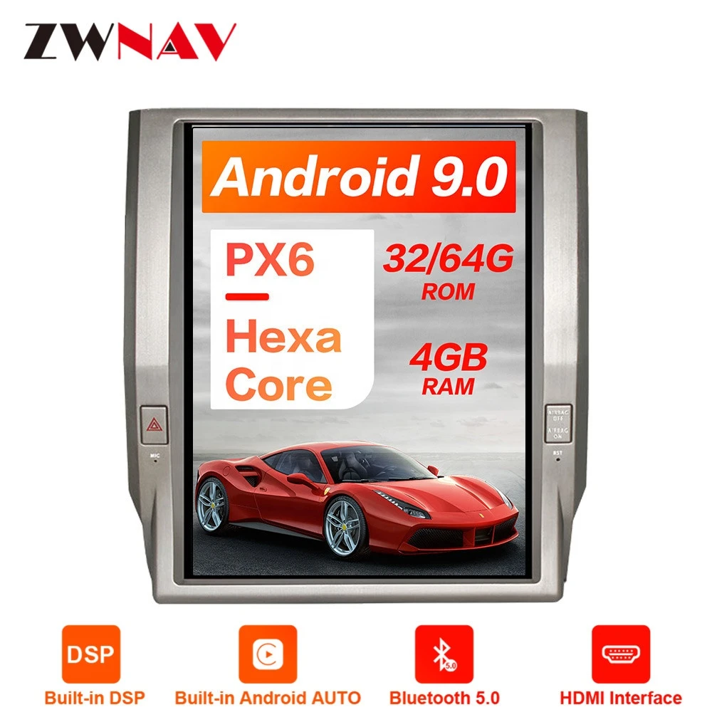 ZWNAV Android 9.0 64GB Tesla Style Car Radio GPS Navigation for Tundra 2014-Multimedia Player Auto Stereo