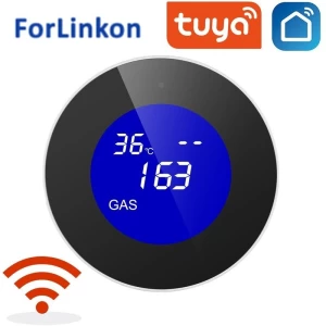 Natural Gas Leak Detector Alarm, Tuya WiFi Smart for Home Methane/Propane Alert Detectors with Sound Voice