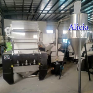 Auto Feeder PET Sheet Soundproof Crushing Machine with blower and silo hopper