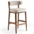 Import Modern Breakfast Bar Stool Button Tufted Backrest Solid Wood Legs Bar Chair for Kitchen from USA