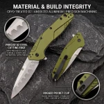 Ruisheng BSCI Audited Factory D2 Blade Carbon Fiber Handle EDC sharp Camping Tactical Survival Folding D2 Knife