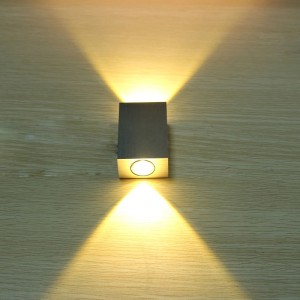 Modern led wall lights Bedroom CCT Selectable Up and Down Wall Light Aluminum 10W Square Outdoor Wall Sconce