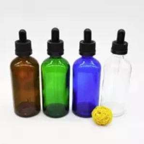 100ml Empty Frosted Green Glass Bottles Use For Medicated Oil / Essential Oil