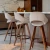 Import Modern Breakfast Bar Stool Button Tufted Backrest Solid Wood Legs Bar Chair for Kitchen from USA