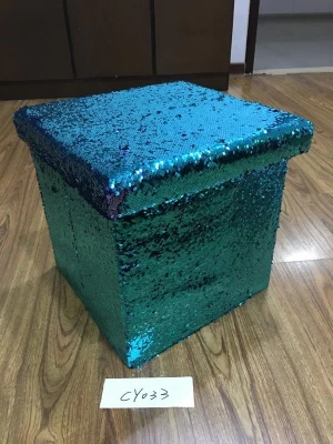 Green and Blue Color Shiny Sequins Foldable Box