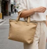 BSCI Certified Natural Jute Tote Bag with Zipper & Lining