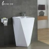 Hotel Dining Room ceramic Pedestal Freestanding Sink Free Standing Hand Wash Basin With Pedestal