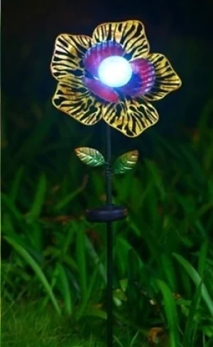 Solar metal flower stake light KFIO524-GD