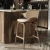 Modern Breakfast Bar Stool Button Tufted Backrest Solid Wood Legs Bar Chair for Kitchen