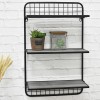 3-Tier Customized Wooden Board And Metal Frame Floating Display Wall Shelf