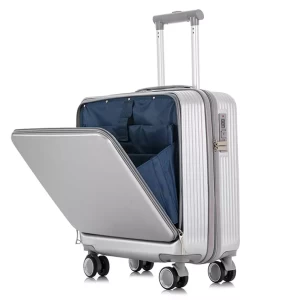 High Quality Hardside Carry On Trolley Front Open Easy Access Laptop Pocket Business Suitcase