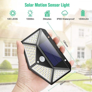 1000lm IP65 Waterproof Home LED Solar Light PIR Motion Sensor Outdoor Solar Security Wall Light