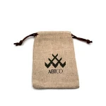 100% linen fabric small drawstring pouch bag jute sack LN-4
