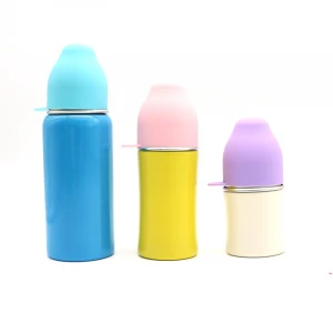 100ml 304 stainless steel baby bottle feeding bottles with silicone cover and sleeve