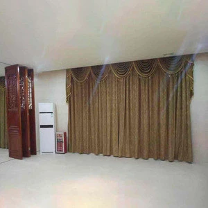 100%polyester fancy jacquard wifi remote control curtain with wave valance