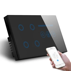 147*86mm UK crystal glass panel smart wifi 4gang &amp; fan combo touch switch with power metering function
