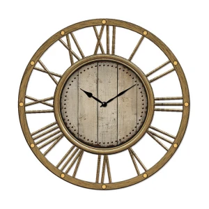16 Inch Antique and Luxury Gold Wall Clock