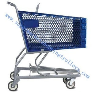 160L Plastic market equipment used shopping trolley cart