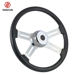 18&quot; Wholesale various of High Polished Wood X shape classic Steering Wheel Chrome 4 Spoke For truck