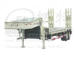 2 axle 30T 40T Fixed Gooseneck FGN Low Loader type LOW BED TRUCK SEMI TRAILER for municipal construction Machine