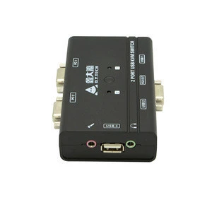 2 Port USB 2.0/1 port USB 3.0 VGA KVM Switch Manual 1080P Resolution for PC or Monitor Switching