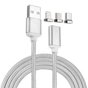 2017 wholesale 2 in 1 fast charging cable magnetic type c cable micro usb for iphone Samsung Android
