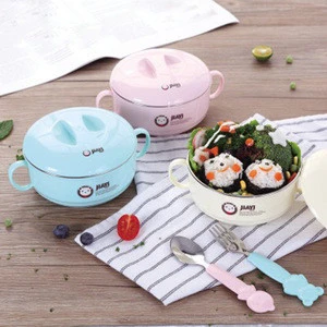 2018 new cartoon stainless steel noodle bowl for baby