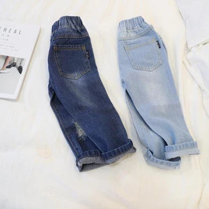 2018 new cotton childrens hole jeans