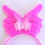 2018Cool led plastic butterfly thumb headband led flashing Light party supplies
