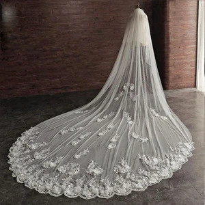 2018new style High Quality Handmade 3 Meters Long Wedding Bridal Veils Lace Bridal Veils