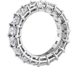 2019 New 925 Sterling Silver Emerald Cut Diamond Eternity Ring