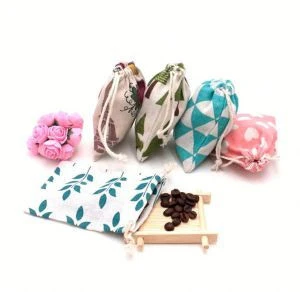 2020 Most Welcomed Logo Printed Quality Bull Cotton Bag With String Packing Bath Soap Herbs Filter Tea Bags