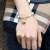 Import 2020 new PU striped leather bracelet amazon hot style bracelet with copper buckle real gold plated mini bags from China